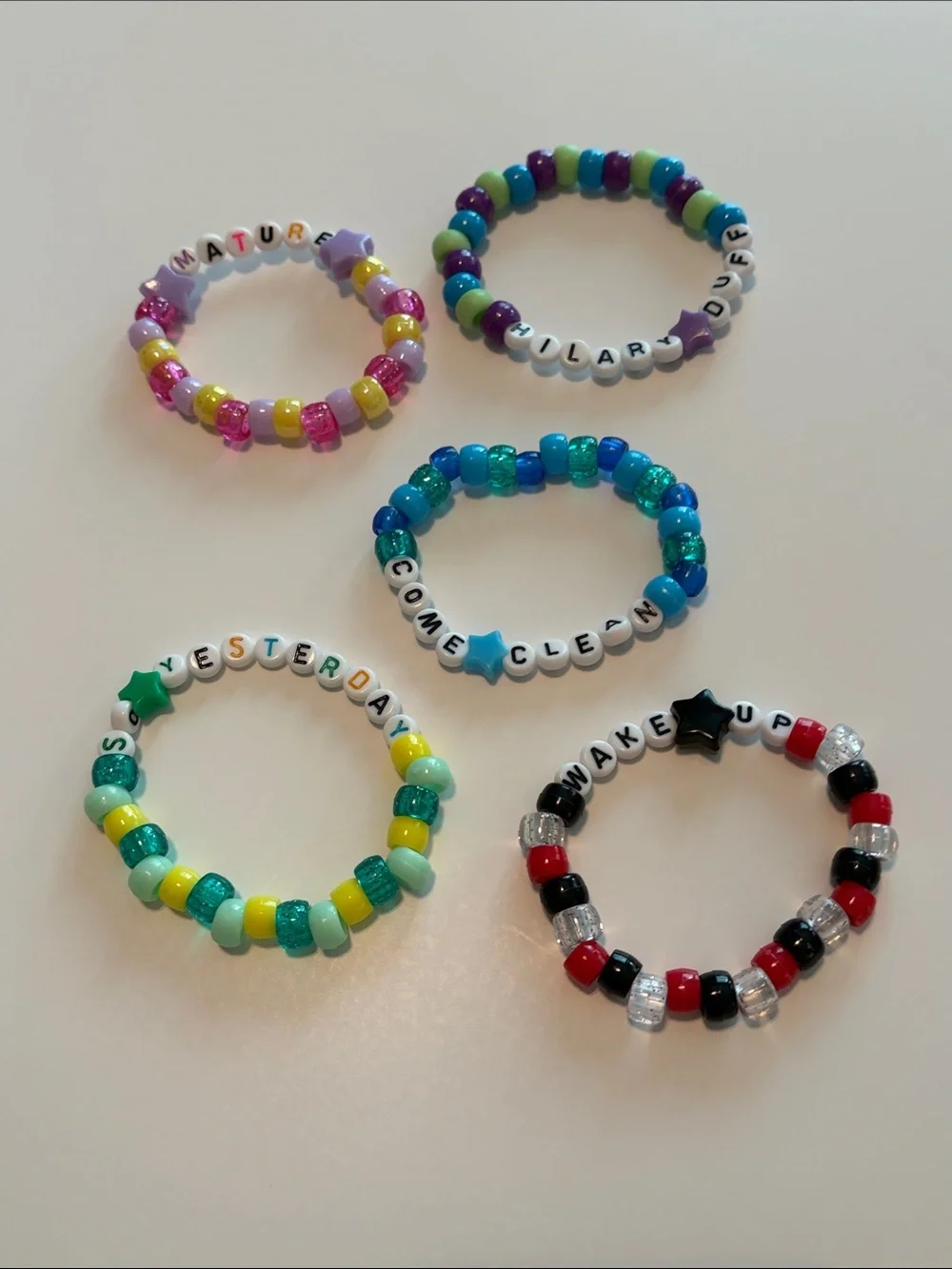 Kids Hilary Duff Lucky Me Tour Beaded Letter Bracelets